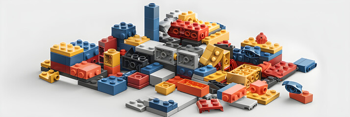 Naklejka premium Detailed Step-by-Step 3D LDD Brick Instruction for Building a Complex Design Image