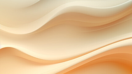 Wave Abstract background with Peach fuzz color. Illustration of paper effect