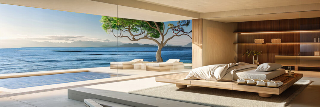 Modern Beachside Living: A Luxurious Villa Offering Stunning Seascapes and Sophisticated Comfort