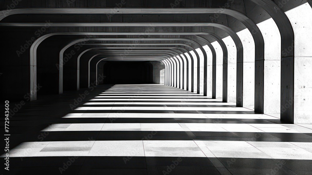 Poster monochrome abstract composition with geometric shapes and patterns, exploring the contrast between l