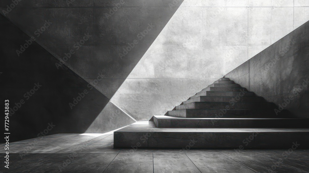 Poster monochrome abstract composition with geometric shapes and patterns, exploring the contrast between l