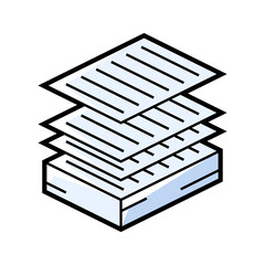 Stack of paper icon in isometry. Image for website, app, logo, UI design.
