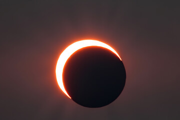 Solar eclipse. Eclipse with ring of fire due to the moon coming between the Earth and the sun....
