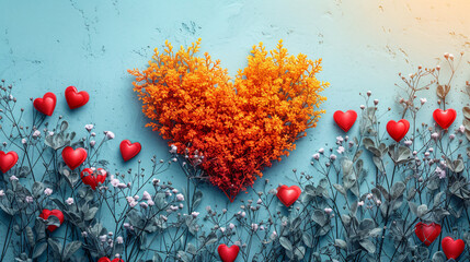 a heart shaped plant with small red hearts