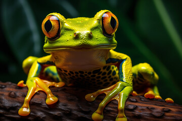 a close up of a frog