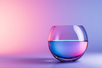 a glass bowl with water in it