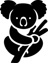 Koala ou panda, animal flat design, fond transparent