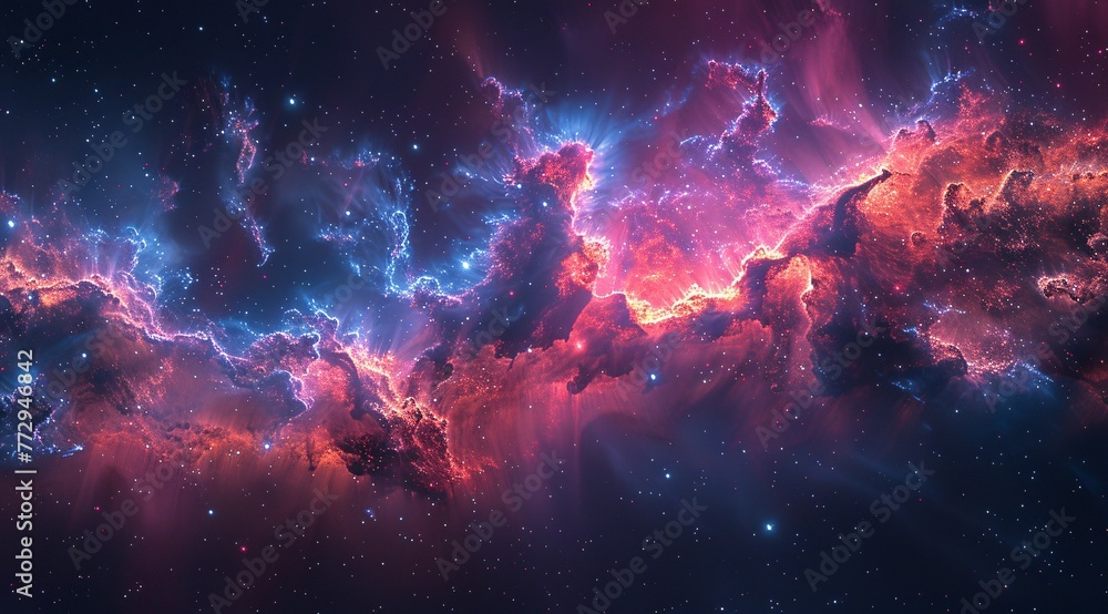 Poster galaxy glow a celestial splash of color generative ai