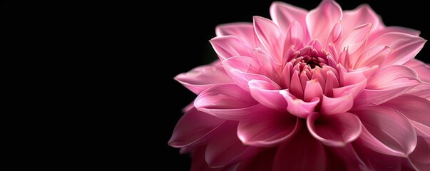 Fototapeta premium Vibrant pink dahlia flower on a dark background