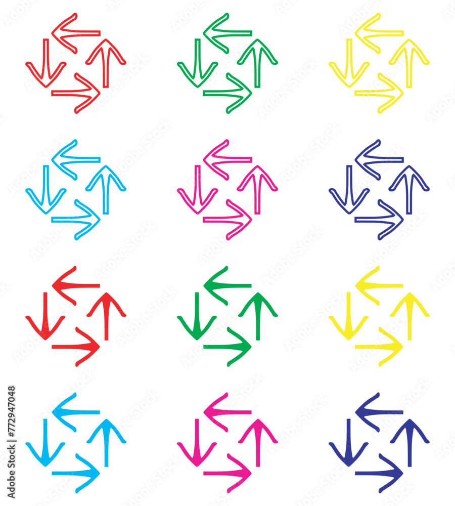 Poster repeat icon vector. recycle icon sign symbol in trendy flat style. set elements in colored icons. ro