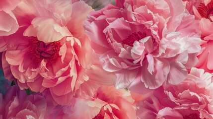 Close-up of pink peonies in bloom