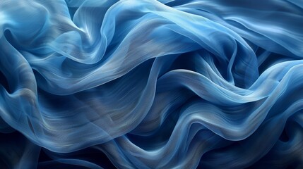 Fototapeta premium Abstract blue fabric waves texture