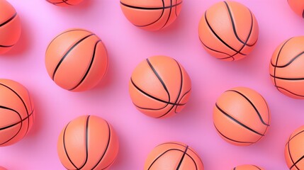 Obraz premium Basketball pattern texture on pastel background