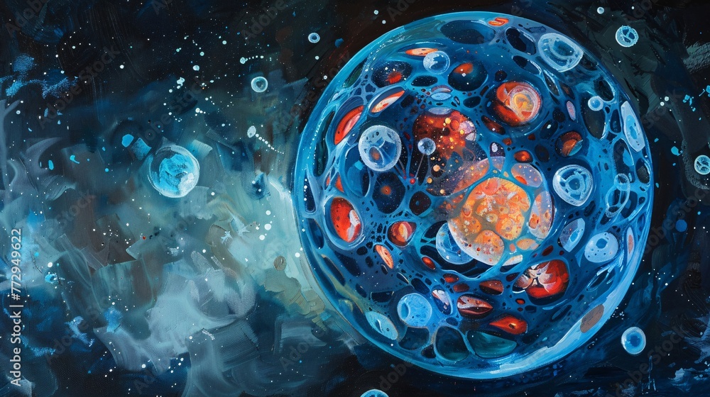Poster galaxy glow a celestial splash of color generative ai