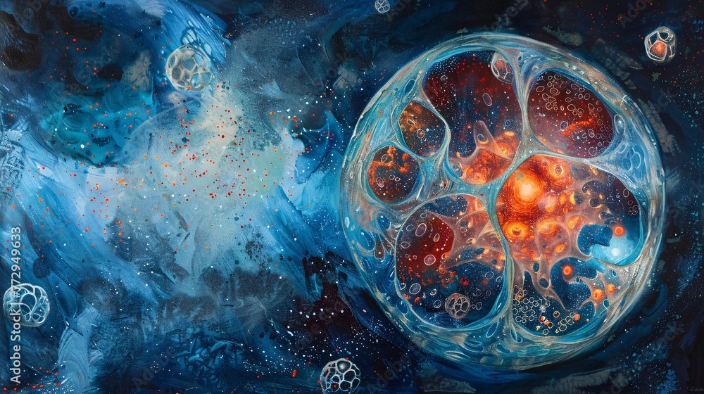 Aufkleber galaxy glow a celestial splash of color generative ai