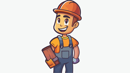 Builder Mascot Logo A builder man character 