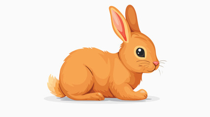 Cartoon bunny rabbit flat vector isolated on white background 