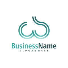 Fototapeta premium Letter W logo design vector. Creative Initial W logo concepts template