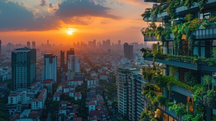 Fototapeta premium High above the city streets, the team's efforts create a spectacle of cleanliness and creativity, transforming the building into a landmark of pristine beauty.