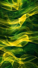 Fototapeta premium Abstract yellow and green light waves