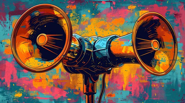 Blast from the Past A Colorful Tribute to Vintage Speakers Generative AI