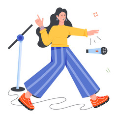 Rock Musicians Flat Character Icons