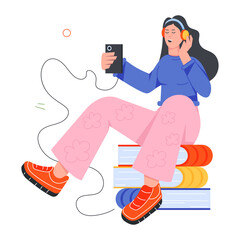 Pack of Rock Band Musicians Flat Character Icons 

