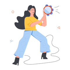 Pack of Rock Band Musicians Flat Character Icons 

