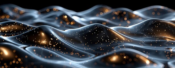 Glowing Waves of Light A Stunning Nighttime Ocean Scene Generative AI