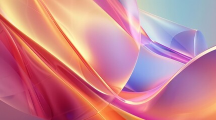 Abstract colorful waves on a soft gradient background