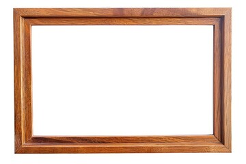 Large wooden frame isolated on a white background.
