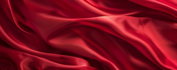 Elegant red silk fabric with waves