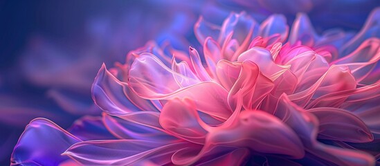 Obraz premium Pink Flower in Purple Haze A Vibrant Blend of Colors for a Stunning Spring Display Generative AI