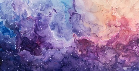 Purple Nebula with a Rainbow Hue Generative AI