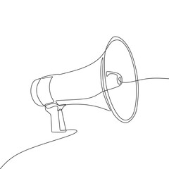 Single continous line art of megaphone