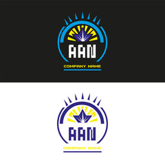 AAN letter logo vector design on black and white color background AAN letter logo icon design
