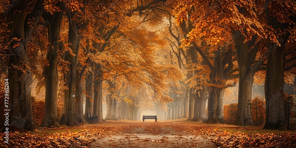 Poster autumn's golden path generative ai