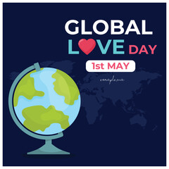 Vector illustration Global Love Day editable post banner template