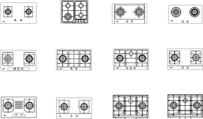 Adobe Illustrator Artwork vector design sketch illustration of an electric induction stove seen from above