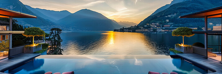 Montenegros Sunset Splendor: A Colorful Dusk by the Water, Capturing the Essence of Mediterranean Beauty
