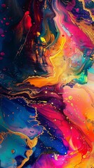Vibrant abstract fluid art