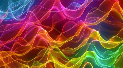 Colorful abstract light wave patterns