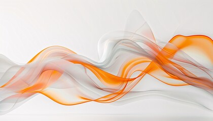 Wave of the Month Orange Waves Crashing on White Surface Generative AI