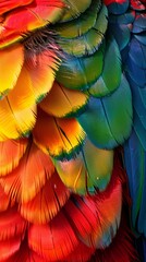 Obraz premium Close-up of vibrant macaw feathers