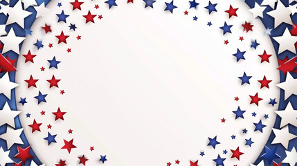 Obraz premium Independence Day Stars Background, USA Flag Design Star American Banner with Copy Space, United States Flag, Modern and Minimalistic Design of Progress