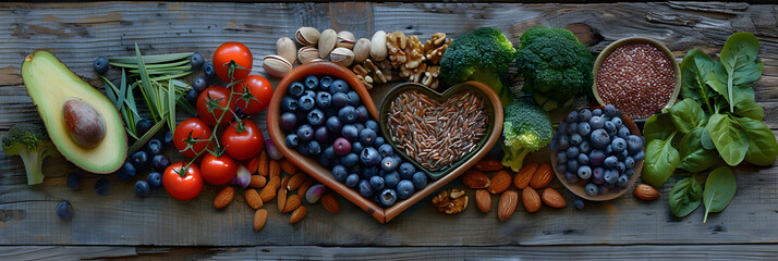 Heartful Display of Longevity Diet Ingredients for a Healthy Lifestyle
