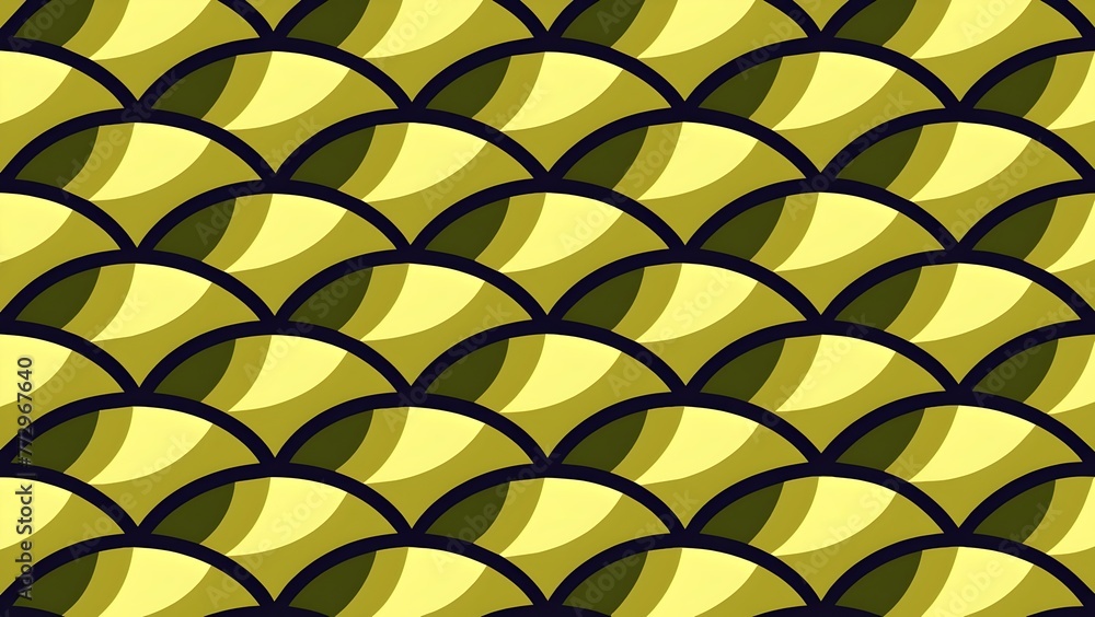 Poster abstract geometric pattern yellow green overlapping circles design