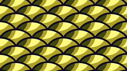 Abstract Geometric Pattern Yellow Green Overlapping Circles Design
