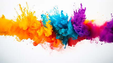 Colorful paint cloud on white background - obrazy, fototapety, plakaty