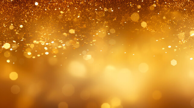 Close-Up of Shimmering Gold Glitter Background